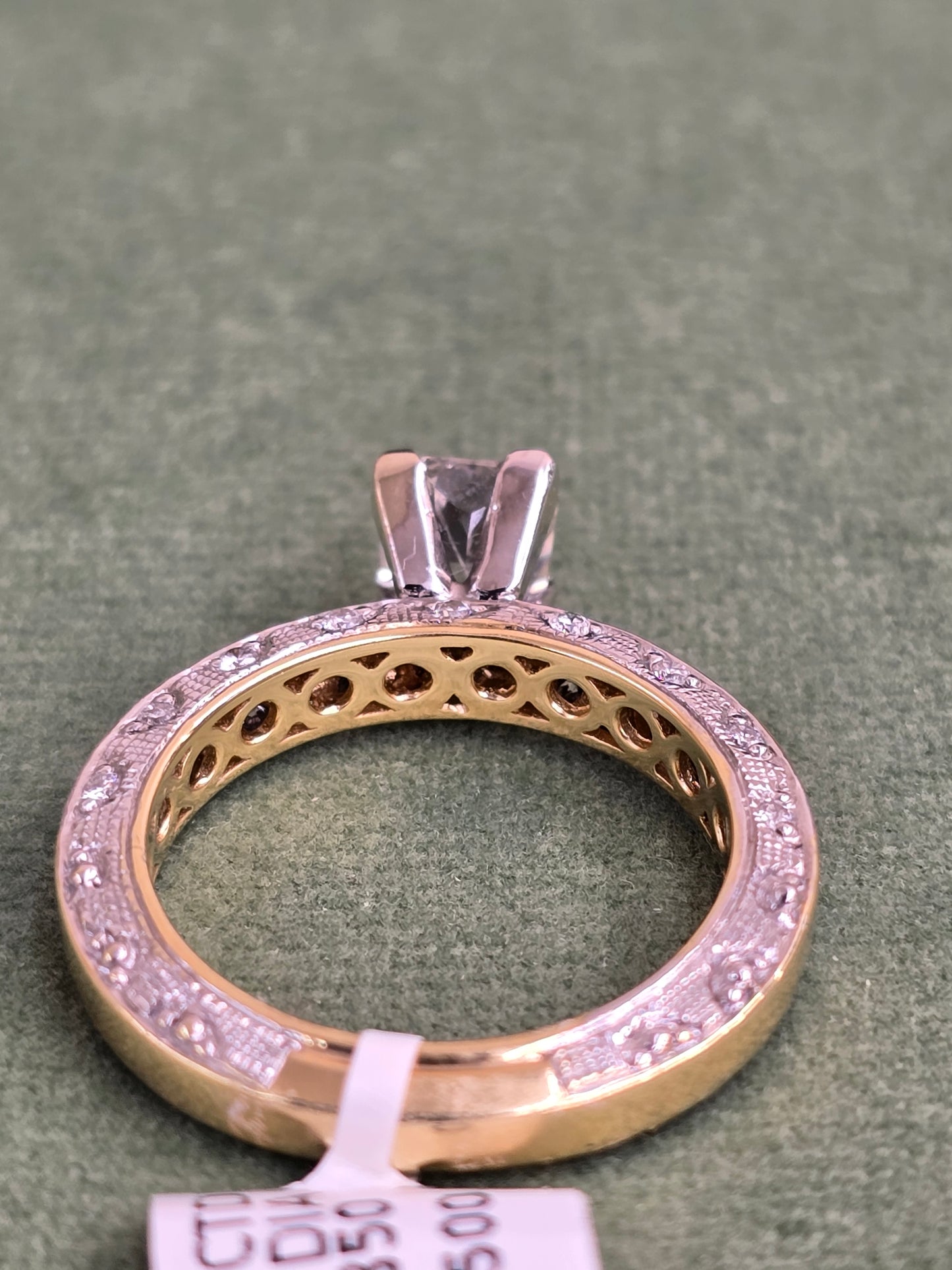 engagement Ring with natural Cushion diamond