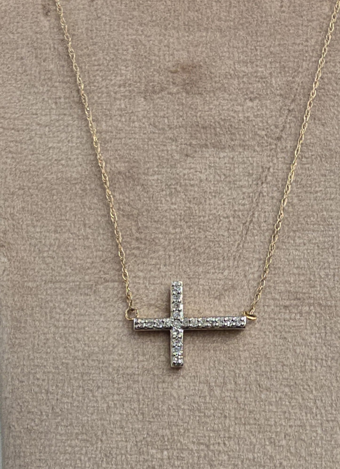 10k Natural Diamond Cross