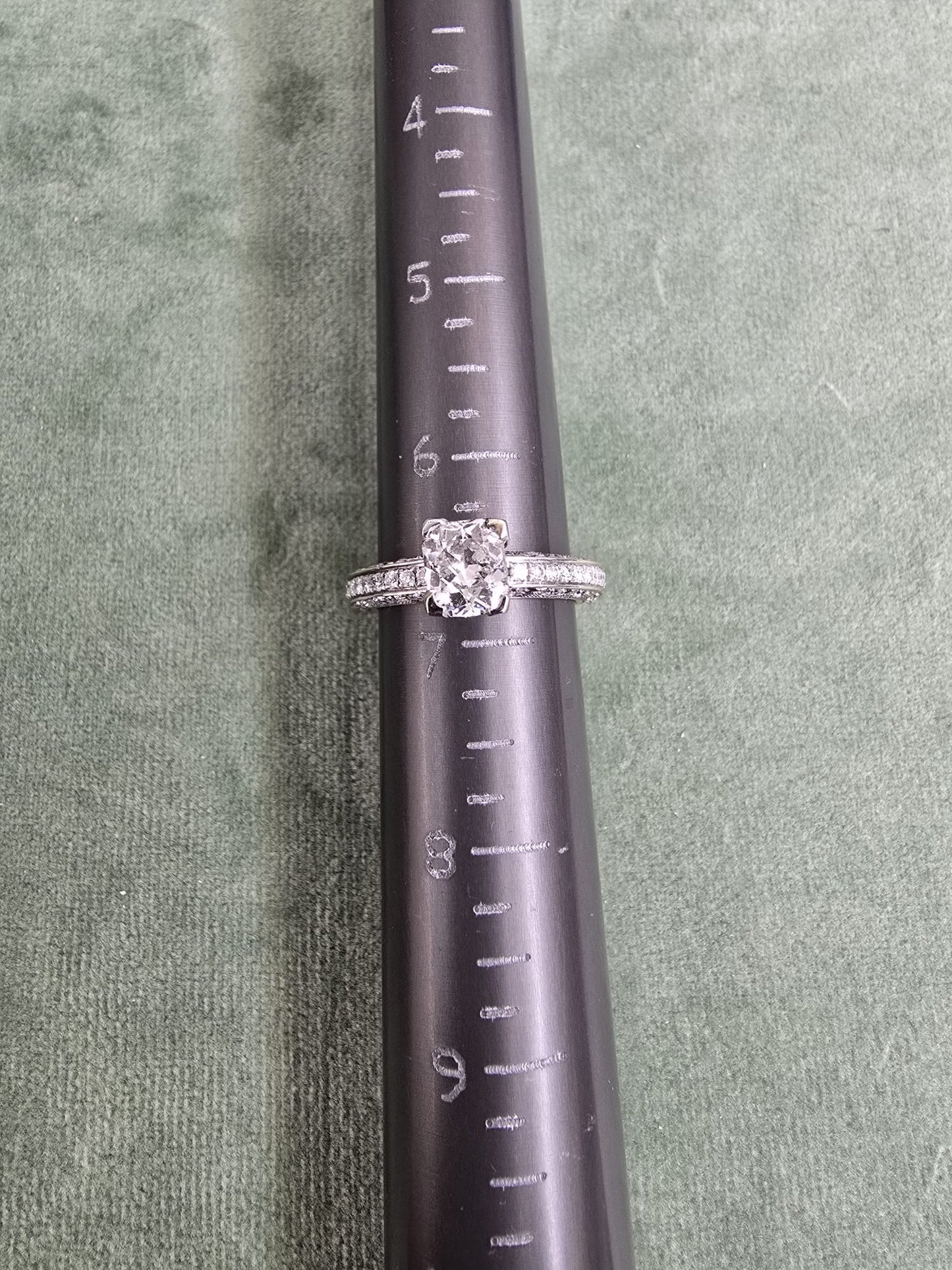 engagement Ring with natural Cushion diamond
