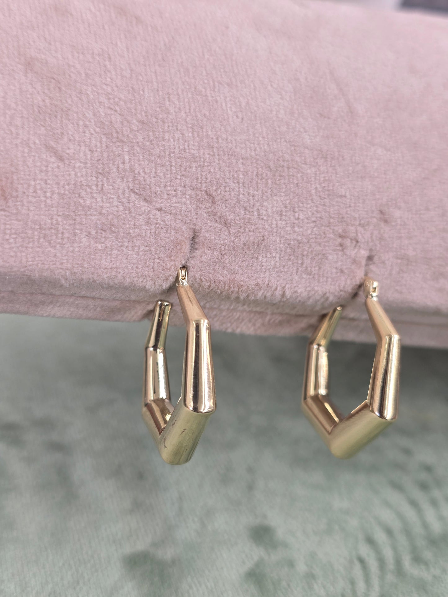 14k fancy hoop earings