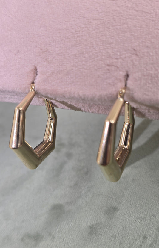 14k fancy hoop earings