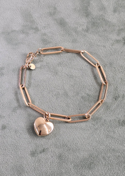 14k fancy paper clip bracelet